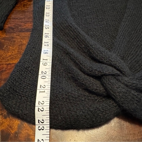 Wooden Ships Women’s Front Knot Black Mohair Wool Blend Top Sweater Shrug Sz M/L - Picture 9 of 10